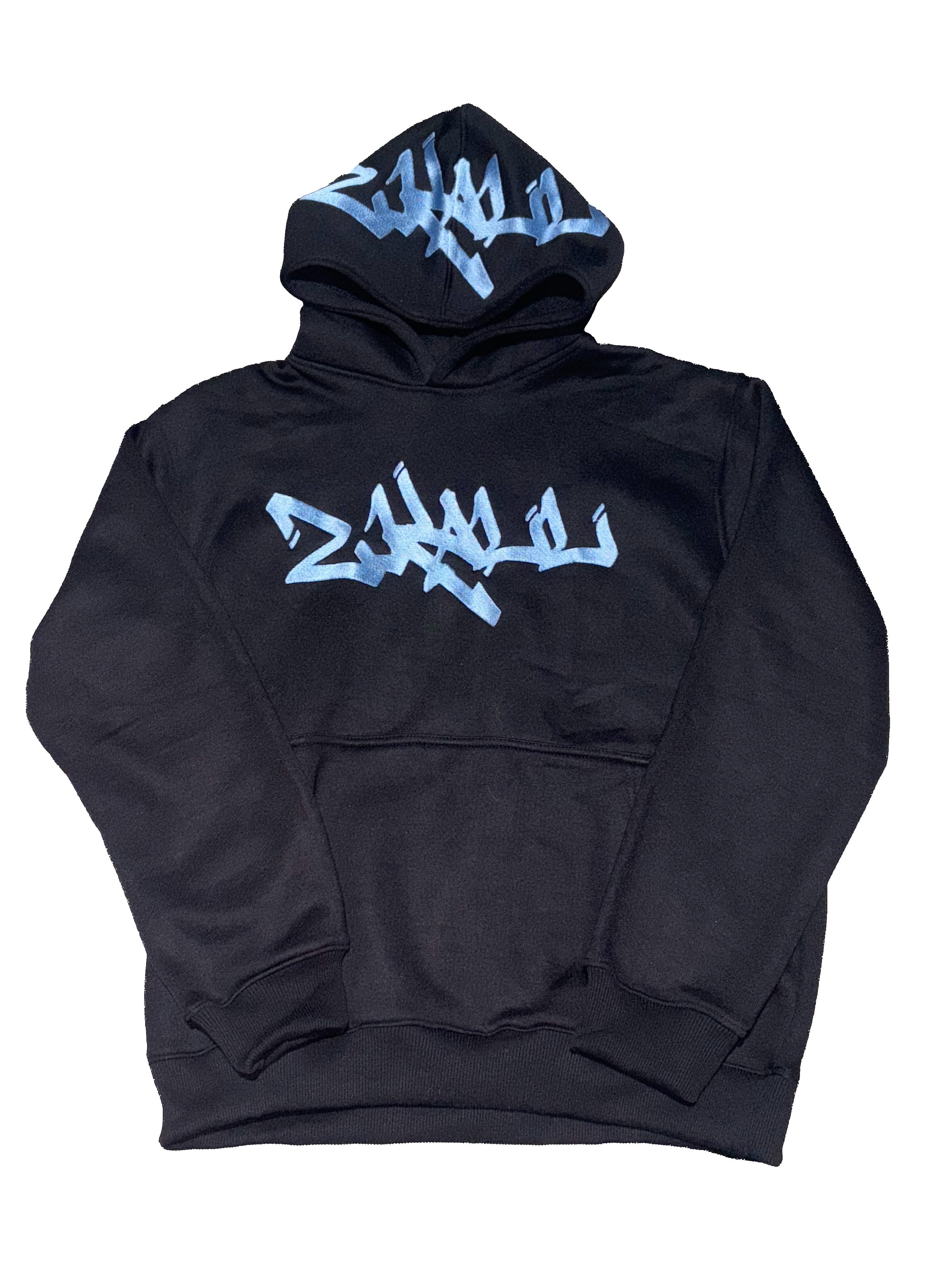 Black and Baby Blue Hoodie