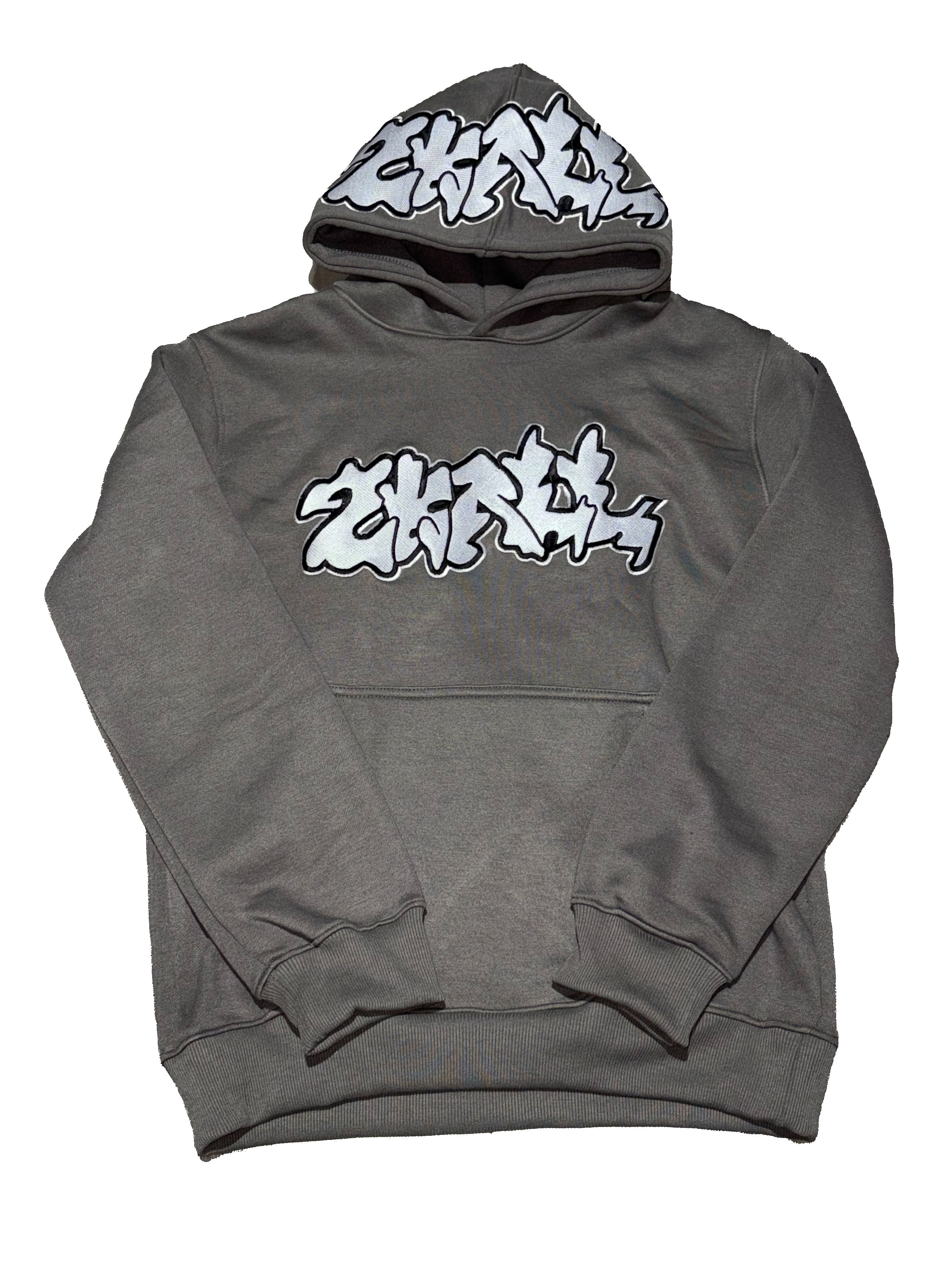 Grey and White Hoodie